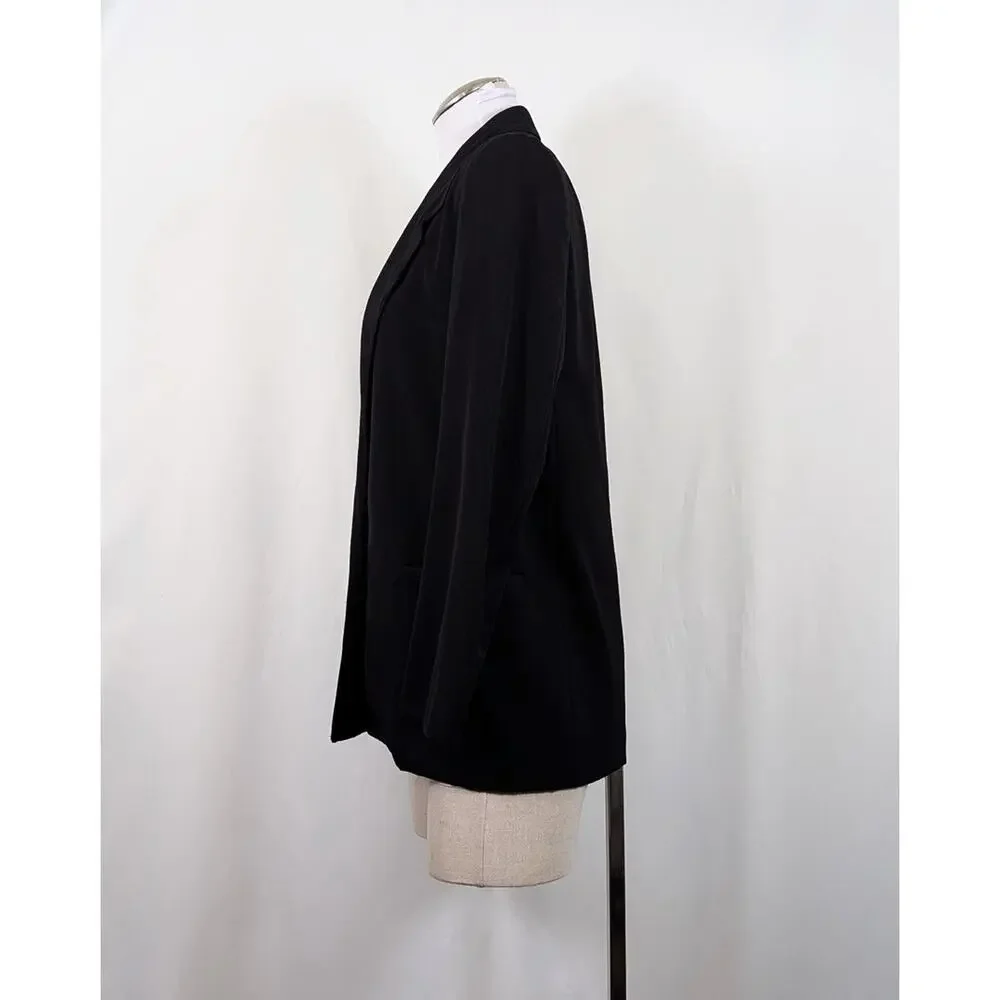 Vintage 70s Skirt Suit Calvin Klein Black Jacket Business Size 8 10 IGLWU - Picture 5 of 16